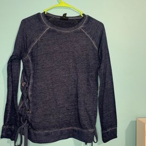 Juniors tie side Navy long sleeve